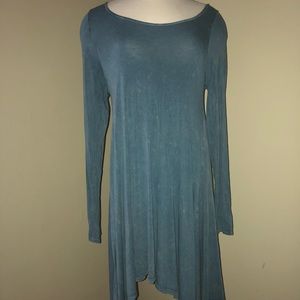 light blue wash long sleeve dress